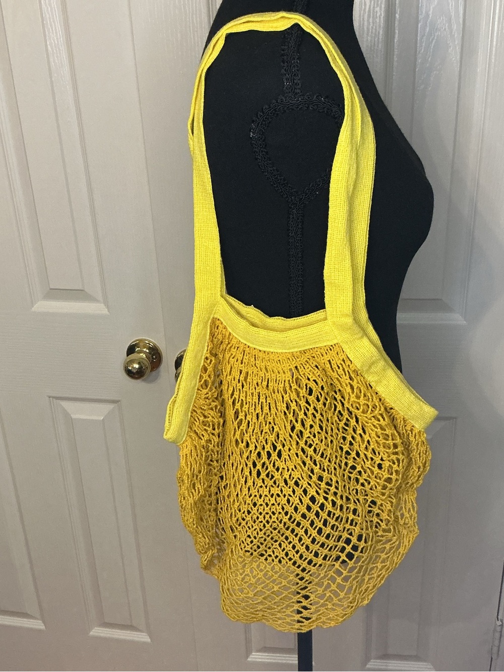 Southern Living Yellow Mesh Farmers Market Tote